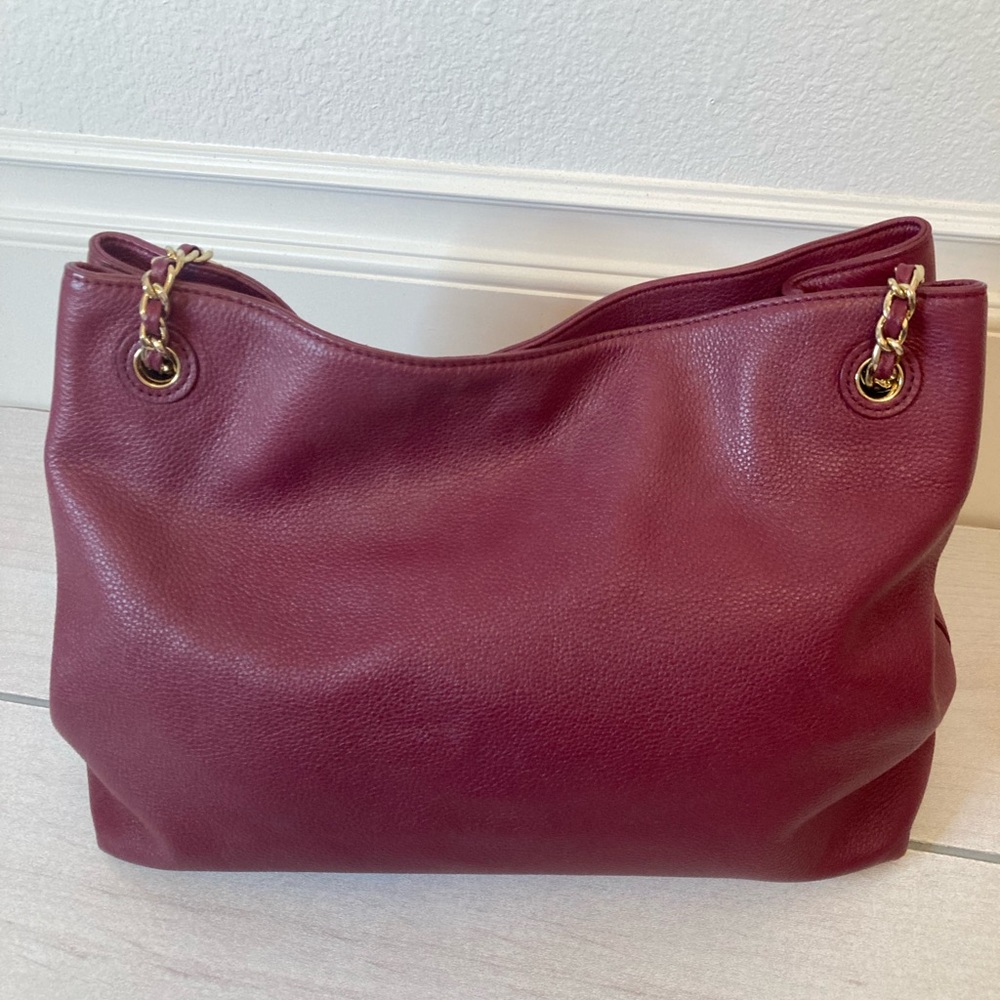 Tory Burch Burgundy Leather Bag - Picture 2 of 6